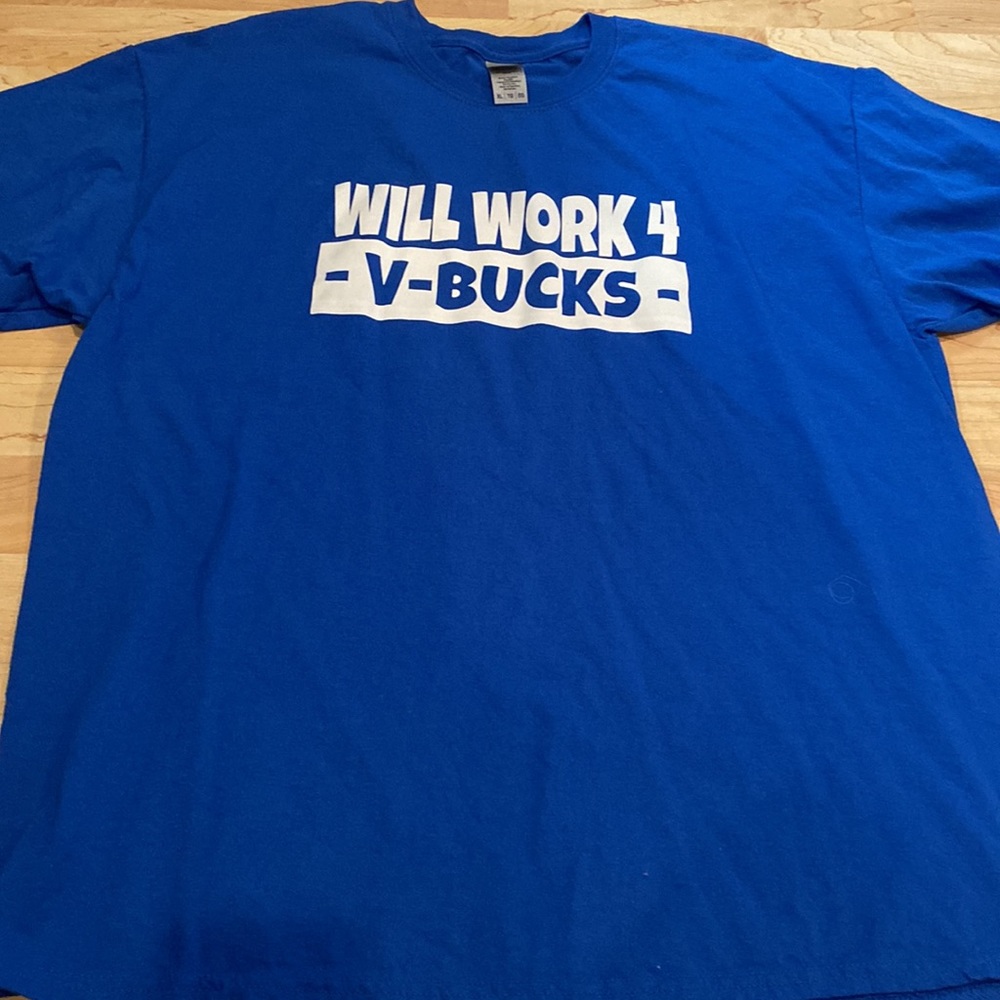 men’s/unisex XL gamer blue short sleeve T-shirt Royal blue Will work for v-bucks